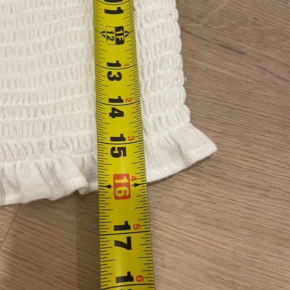 Free People White Smocked Crop Top - Picture 8 of 8